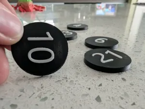 Numbered mini-disks #1-25