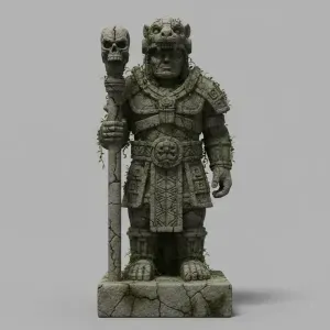 Jungle Stone Warden – Ancient Guardian Statue Diorama