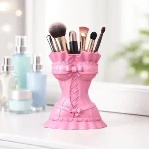 Corset Makeup Organizer | Bow Dress Brush Holder