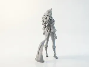 Cat Girl Figurine Female Character 3D Printable