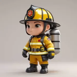Cute firefighter girl