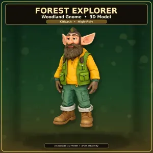 Woodland Gnome Character Collection – High-Poly Kitbash 3D
