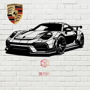 PORSCHE GT LOW POLY - 2D WALL ART