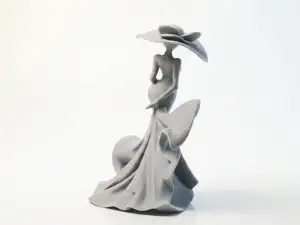 Elegant Woman Figurine Female Sculpture 3D Printable