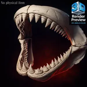 Monster Jaw Trap STL – Open Creature Mouth with Sharp Teeth