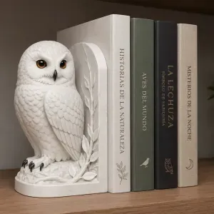 White Owl Bookend – STL Decorativo para Impresión 3D