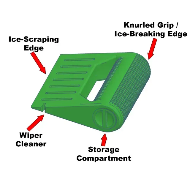 Winter Windshield Wedge Ice & Snow Scraper Tool with Storage — Фото 2 из 9
