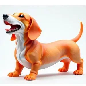 3679 Laughing Dachshund — Color 3D-Printed Statue STL