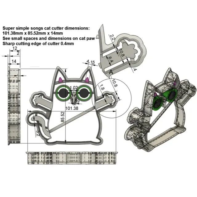 SUPER SIMPLE SONGS CAT COOKIE CUTTER ,PLAYDOUGH CUTTER — Фото 3 из 6