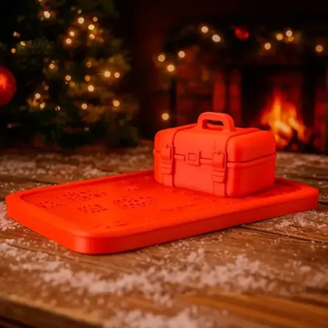 Christmas Gift Trunk Tray – Holiday Decorative Display