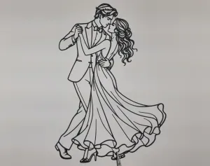 Romantic Dancing Couple 2D Wall Art