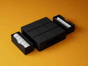 Modern Tic-Tac-Toe Board with Storage Drawers | Travel Game