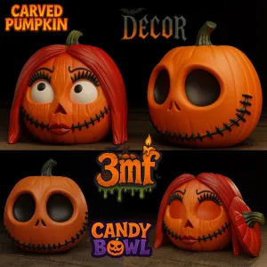Sally and Jack Skellington Pumpkin