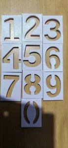 0-9 numbers can be used as a stencil or teaching children