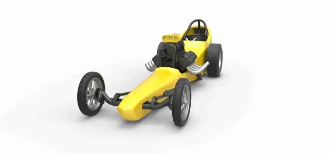 Front engine old school dragster with shell V3 Scale 1:25 — Фото 3 из 9