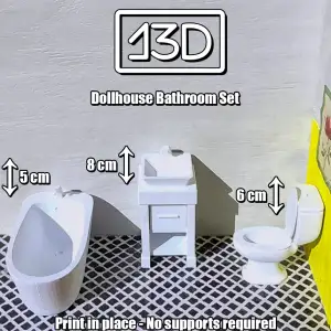 Dollhouse Bathroom Set