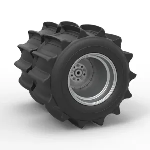 Rear wheel of Vintage Funny Car for Sand drag racing 1:25