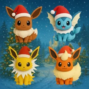 Christmas Eevolutions Bundle Eevee Flareon Jolteon Vaporeon