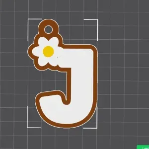 J capital letter flower keychain