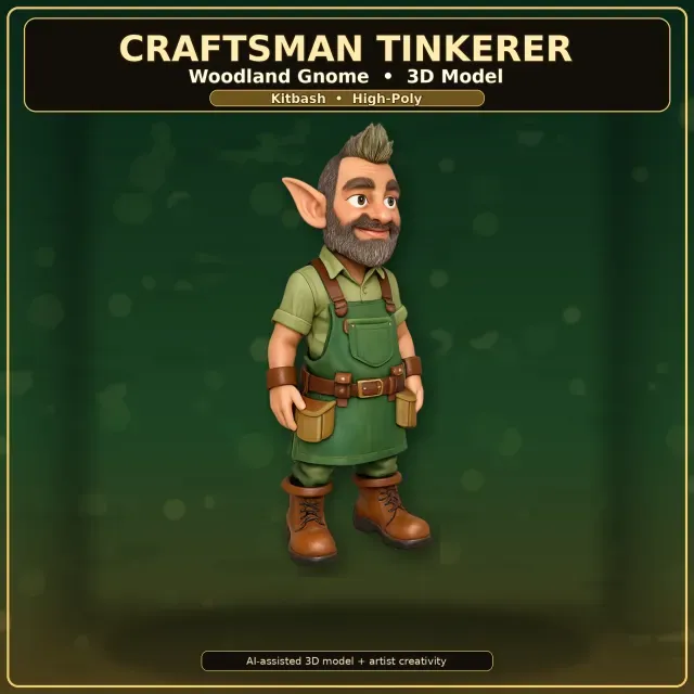 Woodland Gnome Character Collection – High-Poly Kitbash 3D — Image 7 of 9