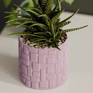 Modern Geo Art Ribbed Plant Pot Vase