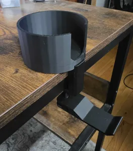 Headphone holder with cupholder attachment for desk