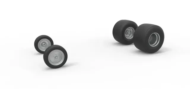 Wheel Set of Vintage Funny Car Scale 1:25 — Фото 2 из 9