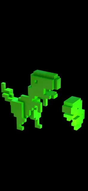 Trex and small dinosaur made of cubes — Фото 3 из 9