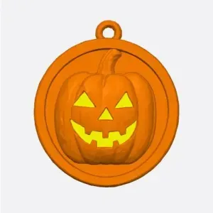Multicolor Round Pumpkin Halloween Keychain (No AMS)