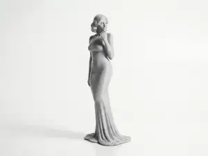 Lady In Dress Figurine Female Figure 3D Printable
