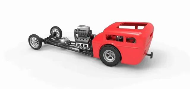 Front engine old school dragster with shell V1 Scale 1:25 — Фото 7 из 9