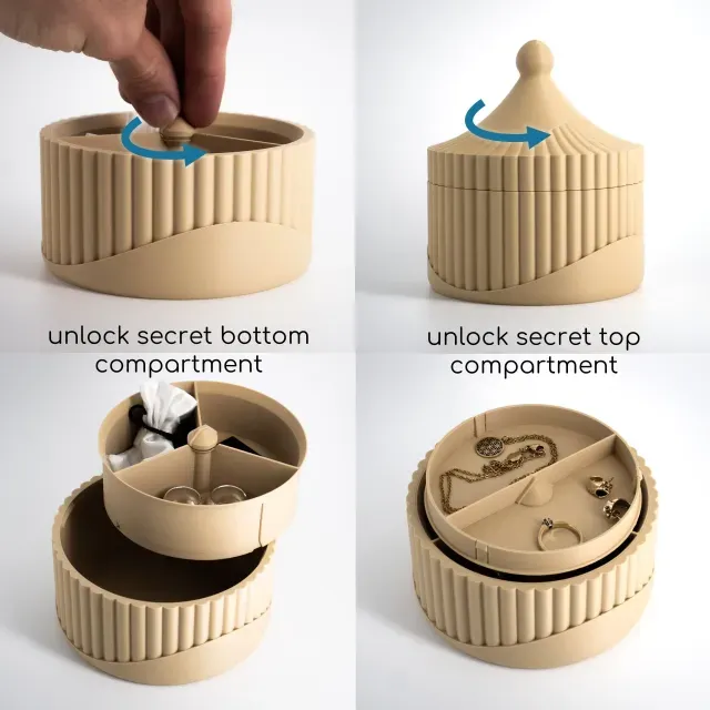 Dual Secret Jewelry Box 3D Print File | Storage Box Aurelia — Фото 3 из 9