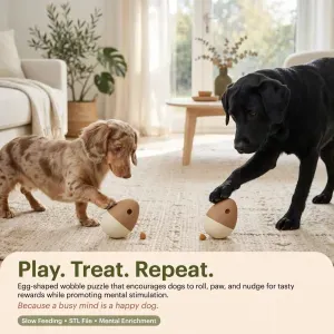 Interactive Dog Treat Puzzle – Weighted Enrichment Egg Toy