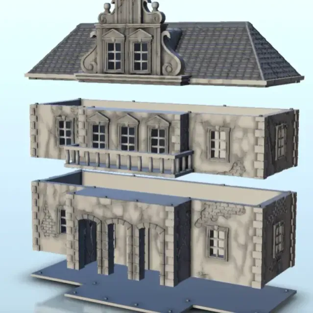 Baroque building 3 - terrain WW2 scenery modern miniatures — Image 2 of 9