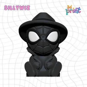 Spider Man Noir - Toy - Keyring - Charm - Support Free