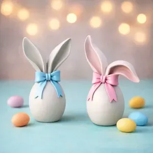 Bunny Ears Egg Set | Easter Ribbon Decor