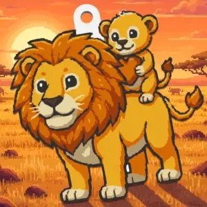 Lion and son: fathers day keychain