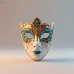 3707 Venetian Carnival Mask Color 3D Model magic STL