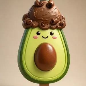 Ice Cream Avocado Keychain