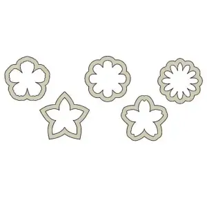 Flower Cookie Cutters Set Of 5