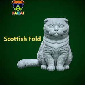 Scottish Fold Cat statue - decor - 3D print