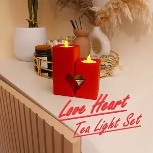 Love Heart Tea Light Set
