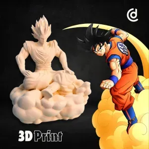 Dragon Ball Z Goku on Nimbus | Ready to Print