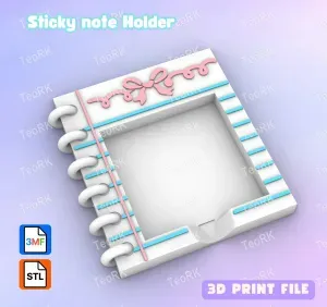 Post-It, Sticky Note Holder Spiral notebook with bow