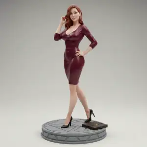 Elegant Office Lady Figurine – Walking Confidence Pose
