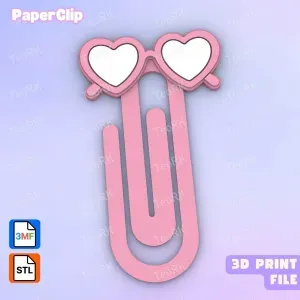 Paperclip Heart-shaped glasses- bookmark