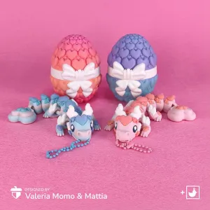 Cute Love Flexi Dragon (Toy & Keychain)
