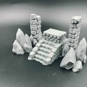 D&D Terrain – Stone Altar with Crystals - RPG