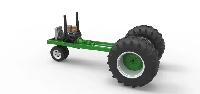 Vintage Small block Pulling tractor Base V2 Scale 1:25 — Фото 9 из 9