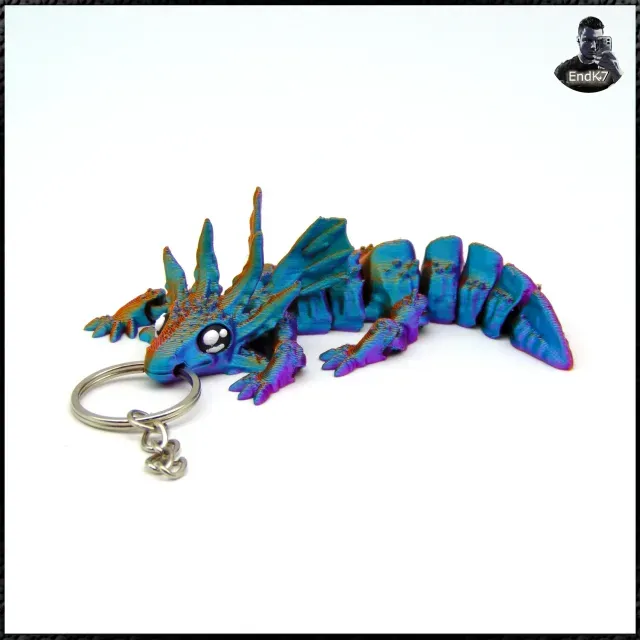 Dragon Axolotl V2 Keychain - Multicolor - Print in Place — Фото 4 из 9